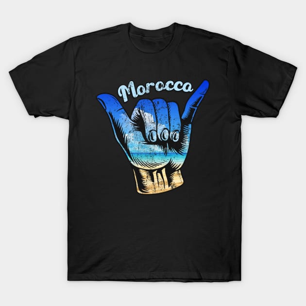 Morocco shaka hand. Morocco surfing . Perfect present for mother dad friend him or her T-Shirt by SerenityByAlex